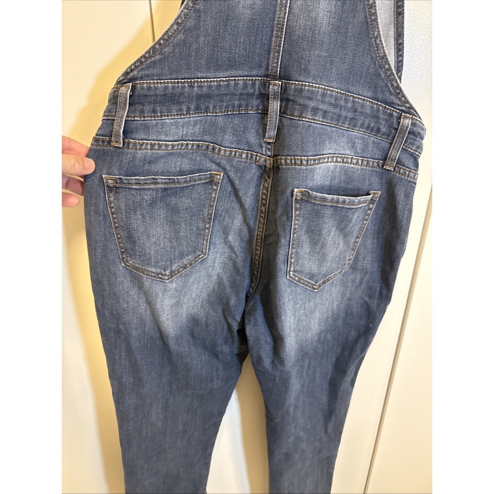 Gap Crop Slouchy Industrial Overalls Size SMALL Denim Dark Blue Jean Faded Y2K - Picture 7 of 16